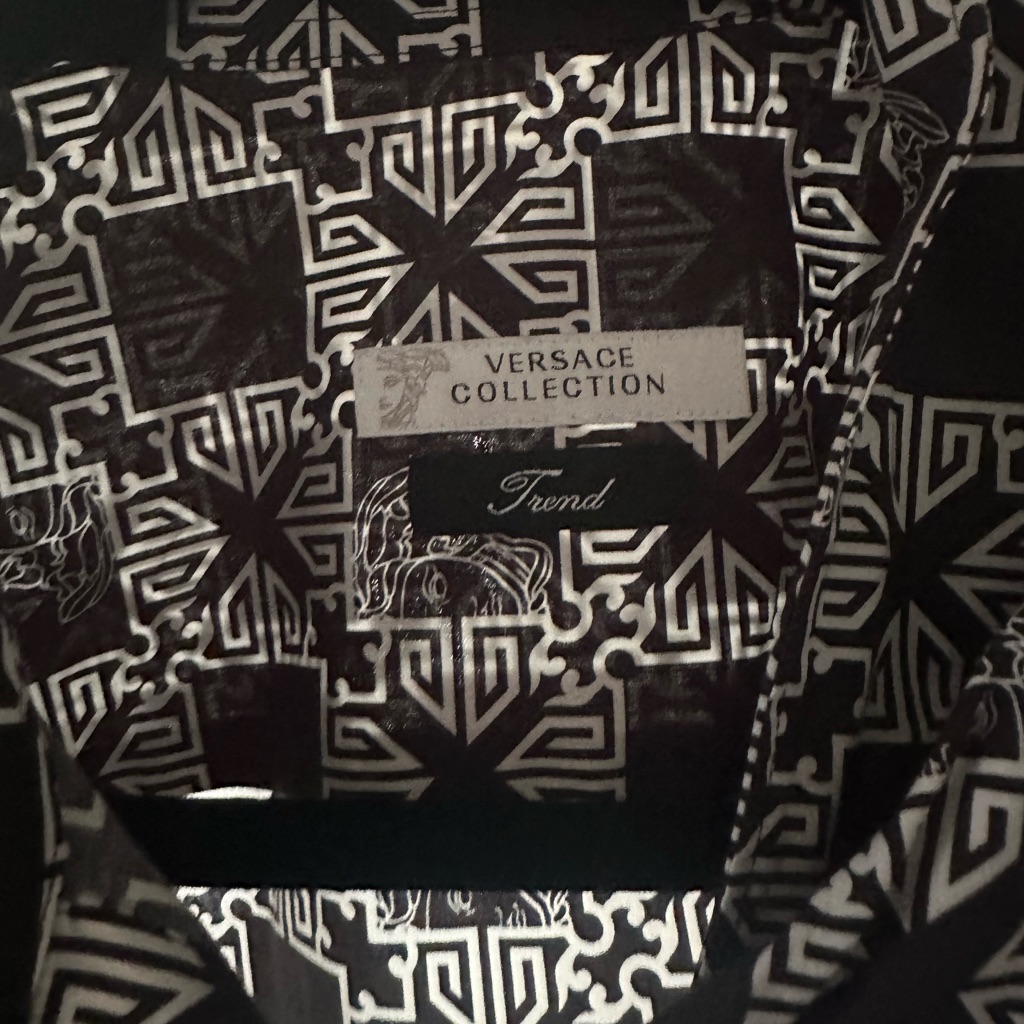 Versace Collection Men's Geometric Black And White Shirt